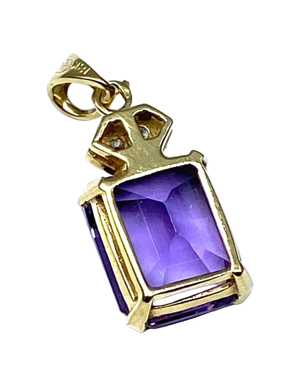 Pendentif en or 18 carats en améthyste et diamants - Castafiore