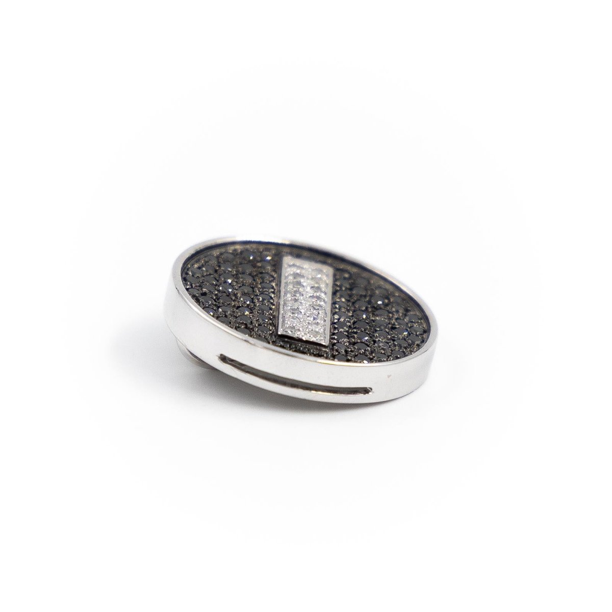 Pendentif en or blanc et diamants blancs et noirs - Castafiore