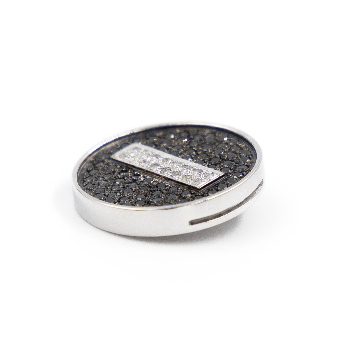 Pendentif en or blanc et diamants blancs et noirs - Castafiore