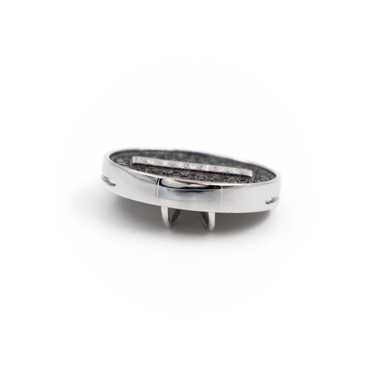 Pendentif en or blanc et diamants blancs et noirs - Castafiore