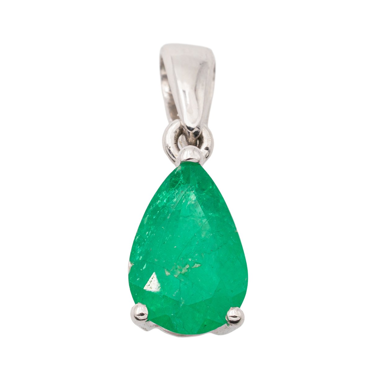Pendentif en or blanc et émeraude - Castafiore