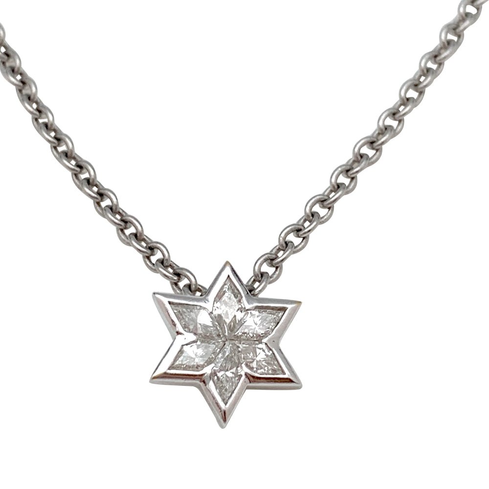 Pendentif en or blanc, étoile diamants - Castafiore