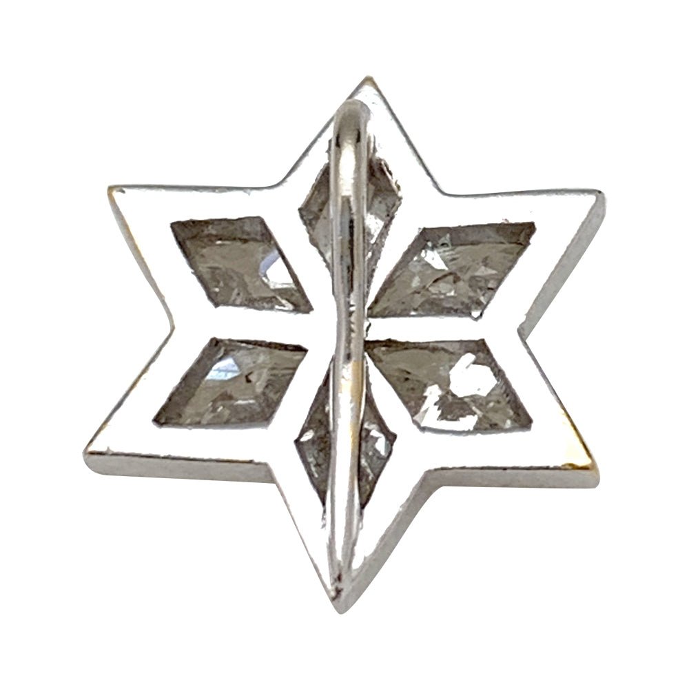 Pendentif en or blanc, étoile diamants - Castafiore