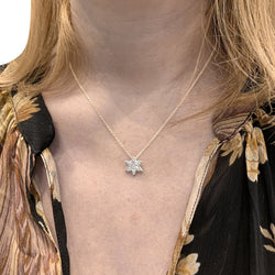 Pendentif en or blanc, étoile diamants - Castafiore