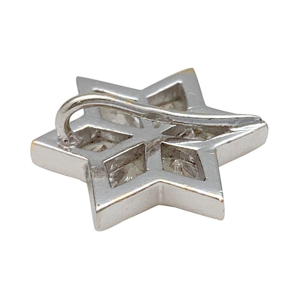 Pendentif en or blanc, étoile diamants - Castafiore