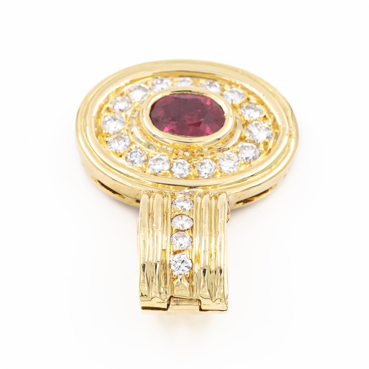 Pendentif en or jaune, diamants et rubis - Castafiore