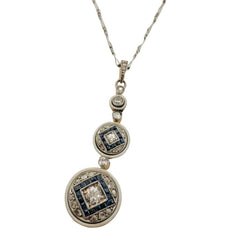 Pendentif en or jaune, saphirs, émail et diamants - Castafiore