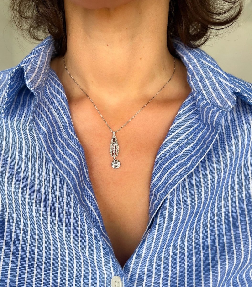 Pendentif en platine Art Déco - Castafiore