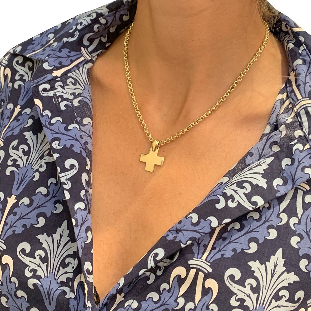 Pendentif et chaîne Pomellato "Croix" en or jaune - Castafiore