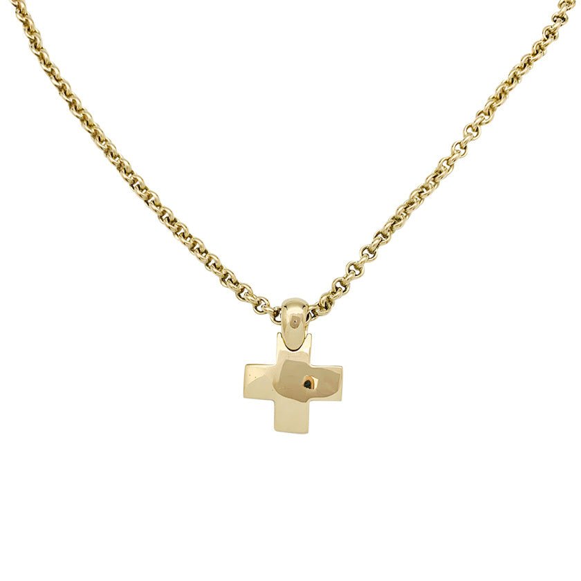 Pendentif et chaîne Pomellato "Croix" en or jaune - Castafiore