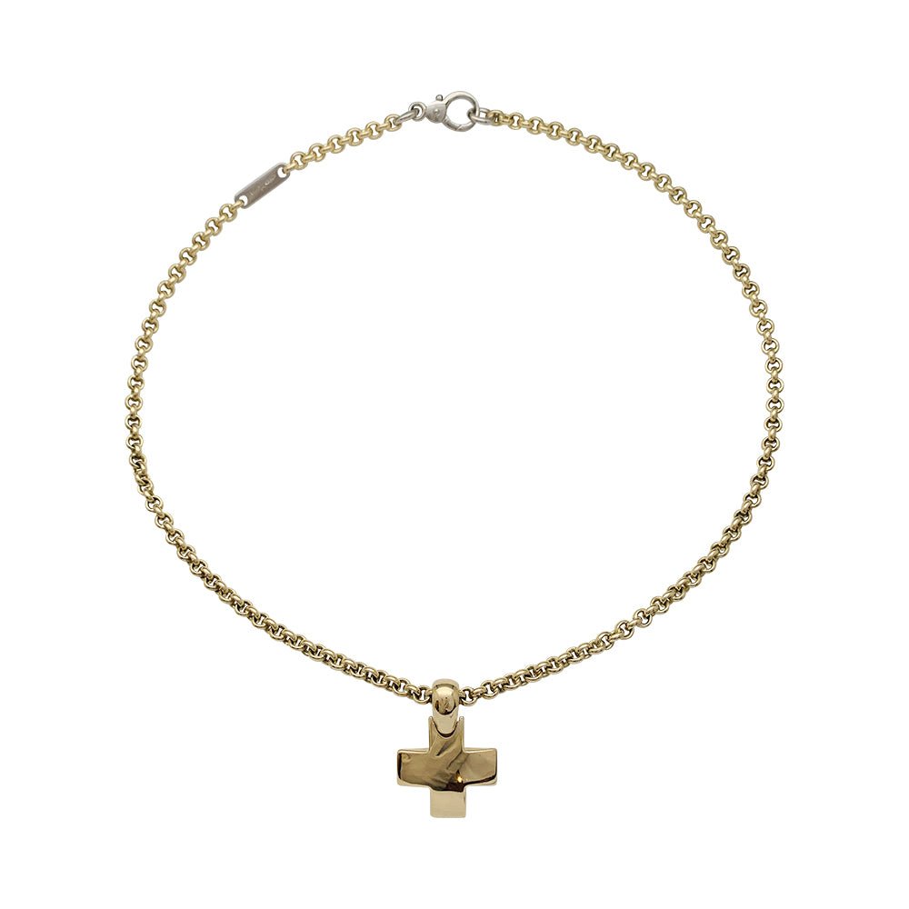 Pendentif et chaîne Pomellato "Croix" en or jaune - Castafiore