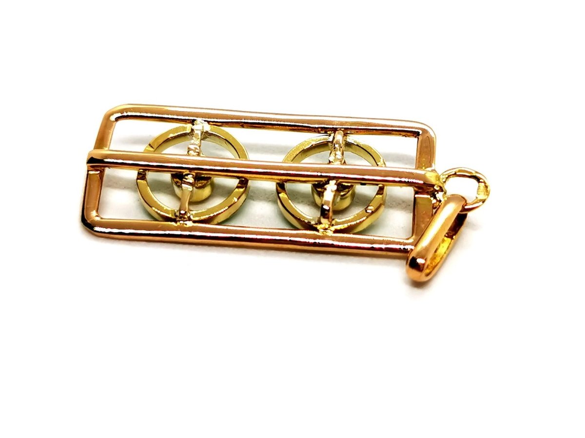 Pendentif géométrique vert en or jaune et diamant - Castafiore