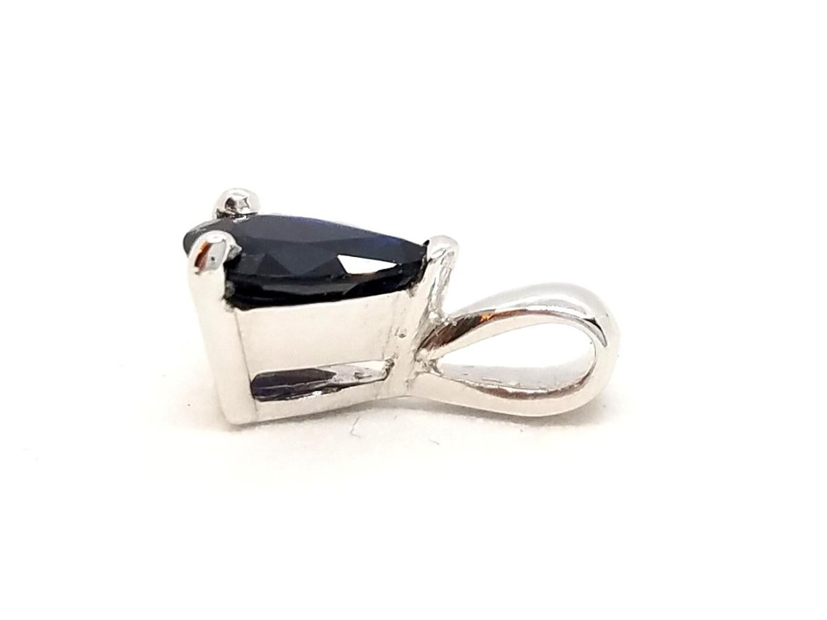 Pendentif goutte en or blanc et saphir - Castafiore