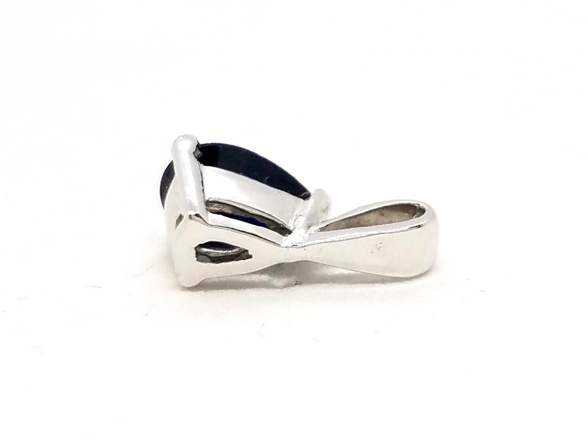 Pendentif goutte en or blanc et saphir - Castafiore