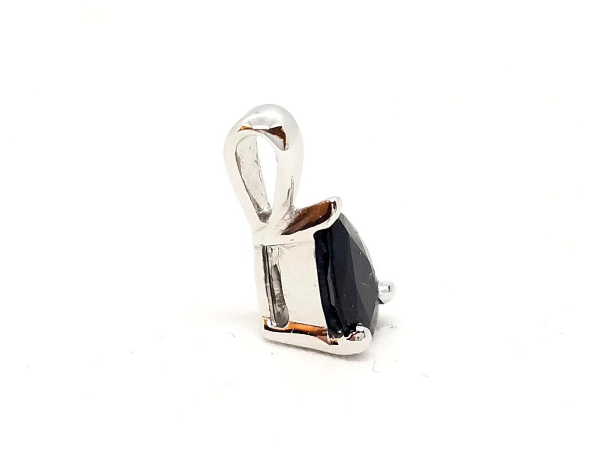 Pendentif goutte en or blanc et saphir - Castafiore