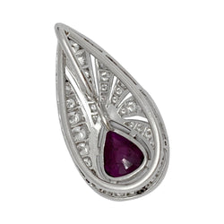 Pendentif or blanc, diamants, rubis - Castafiore