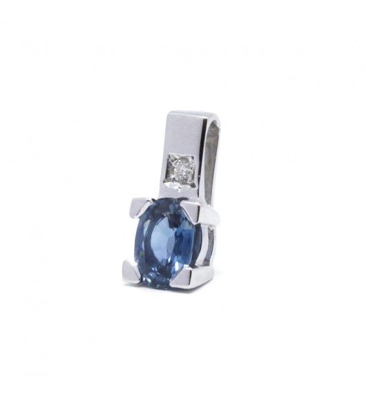 Pendentif - Or. Saphir Et Diamant - Castafiore