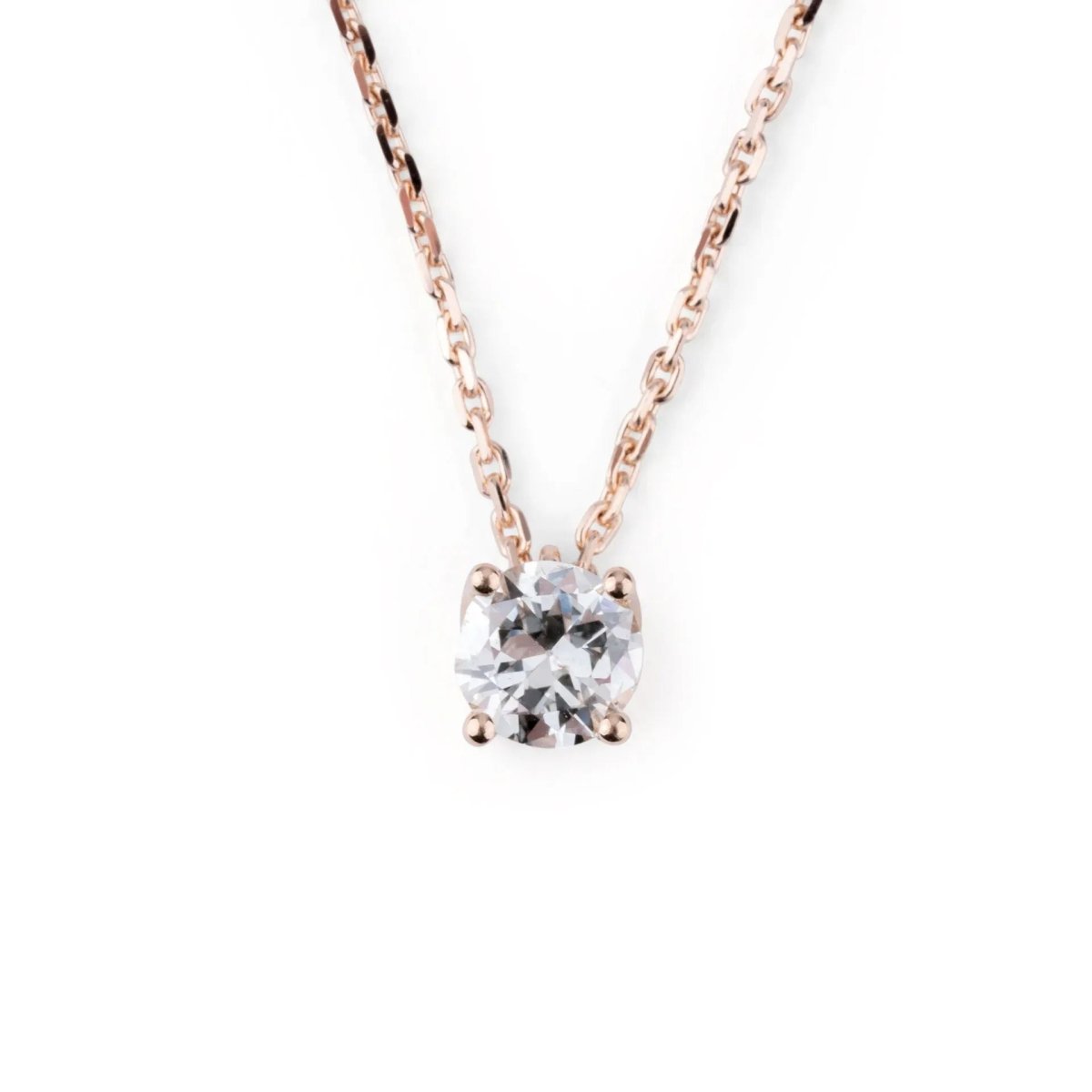 Pendentif orné d'un diamant taille ancienne or rose - Castafiore