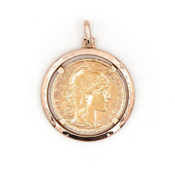 Pendentif pièce de monnaie en 2 ors - Castafiore