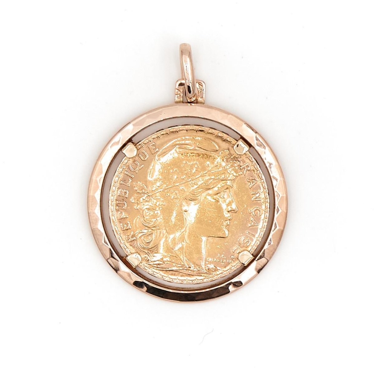 Pendentif pièce de monnaie en 2 ors - Castafiore