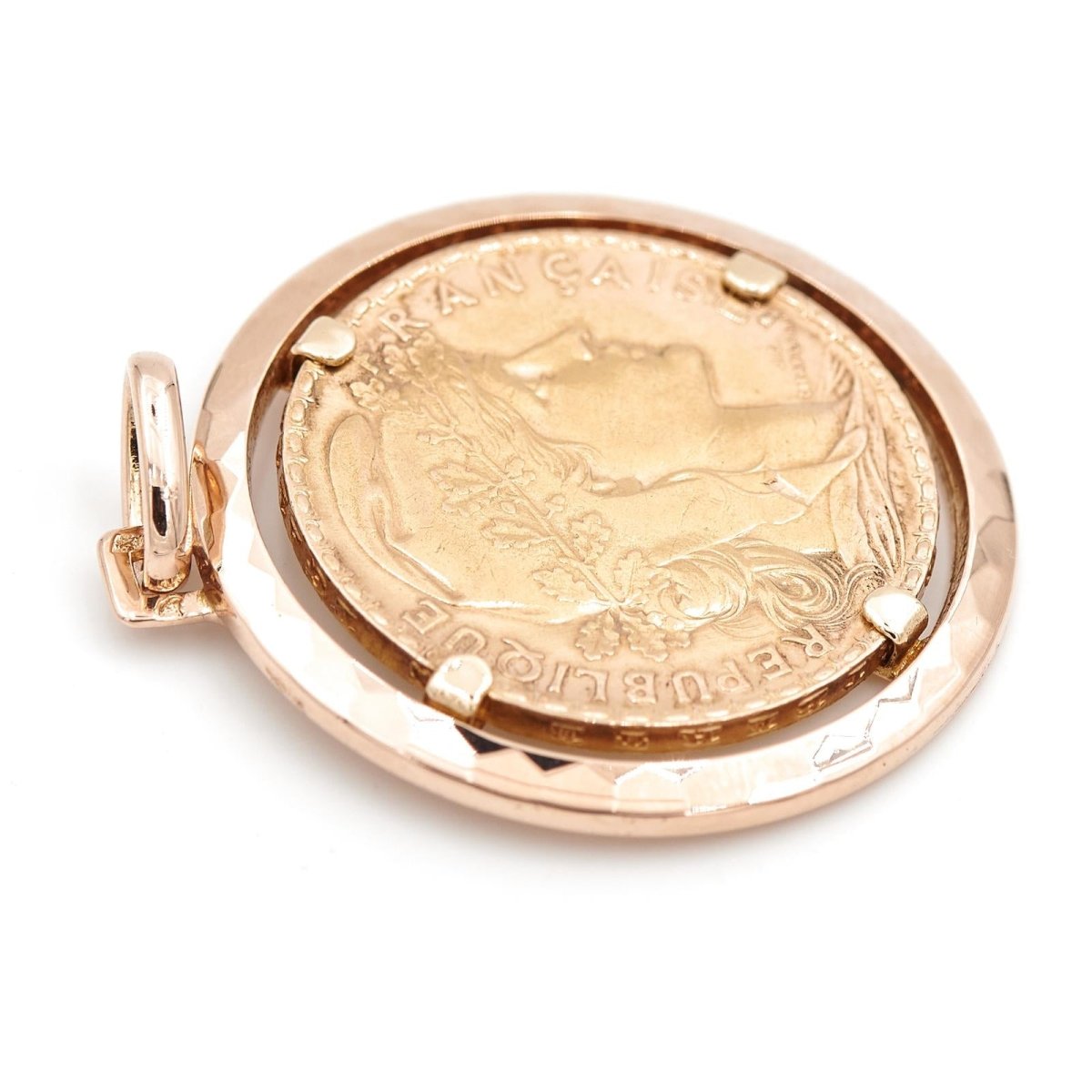 Pendentif pièce de monnaie en 2 ors - Castafiore