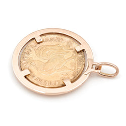 Pendentif pièce de monnaie en 2 ors - Castafiore