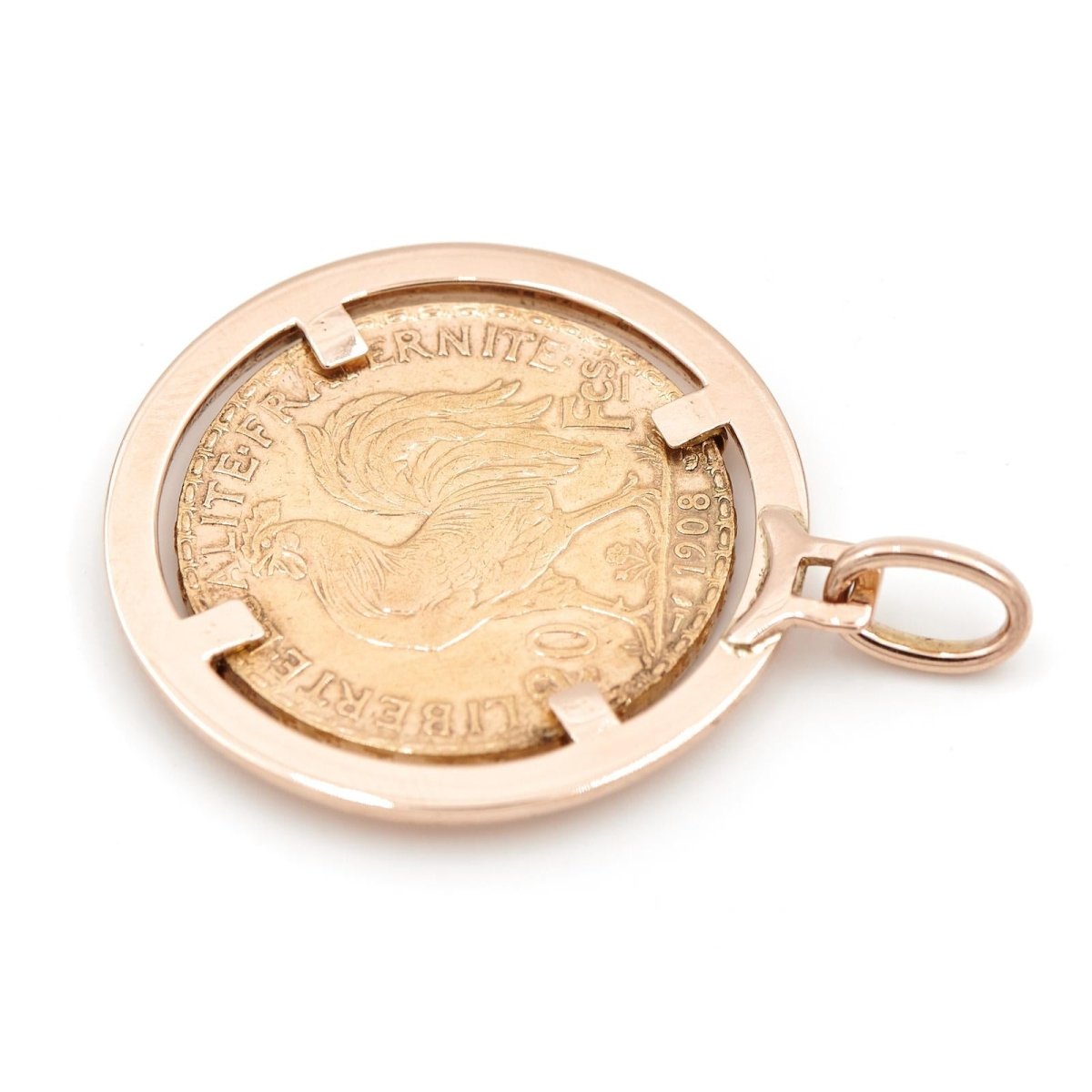 Pendentif pièce de monnaie en 2 ors - Castafiore