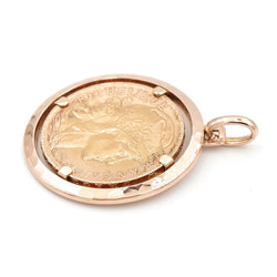 Pendentif pièce de monnaie en 2 ors - Castafiore