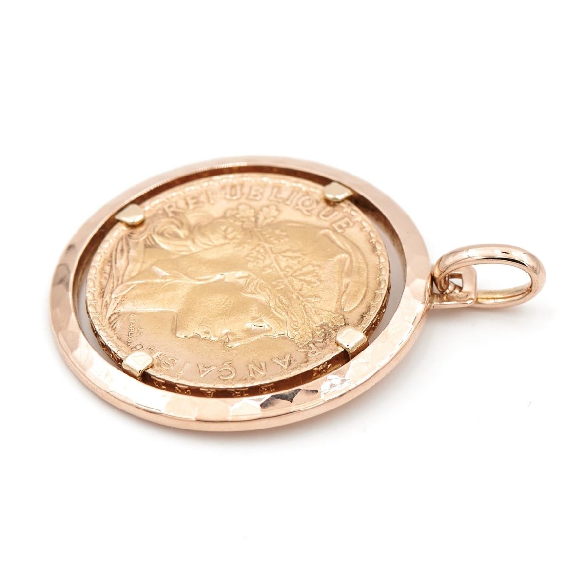 Pendentif pièce de monnaie en 2 ors - Castafiore