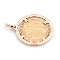 Pendentif pièce de monnaie en 2 ors - Castafiore