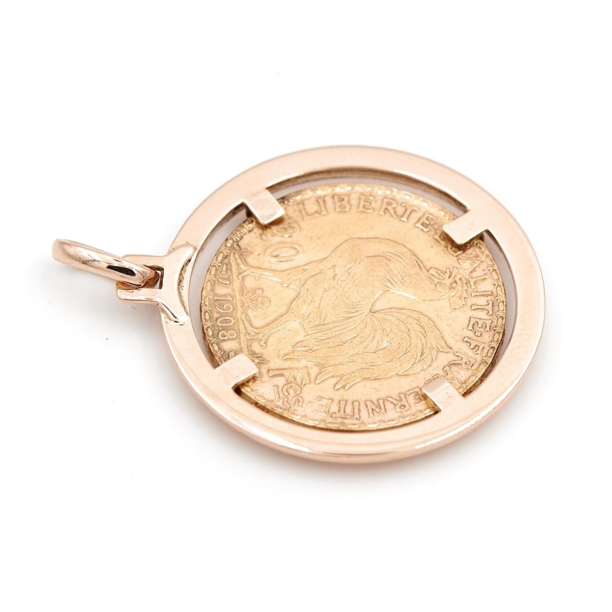 Pendentif pièce de monnaie en 2 ors - Castafiore
