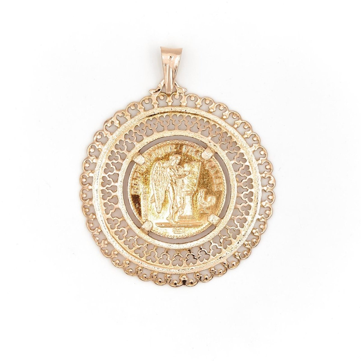 Pendentif pièce de monnaie en or jaune - Castafiore