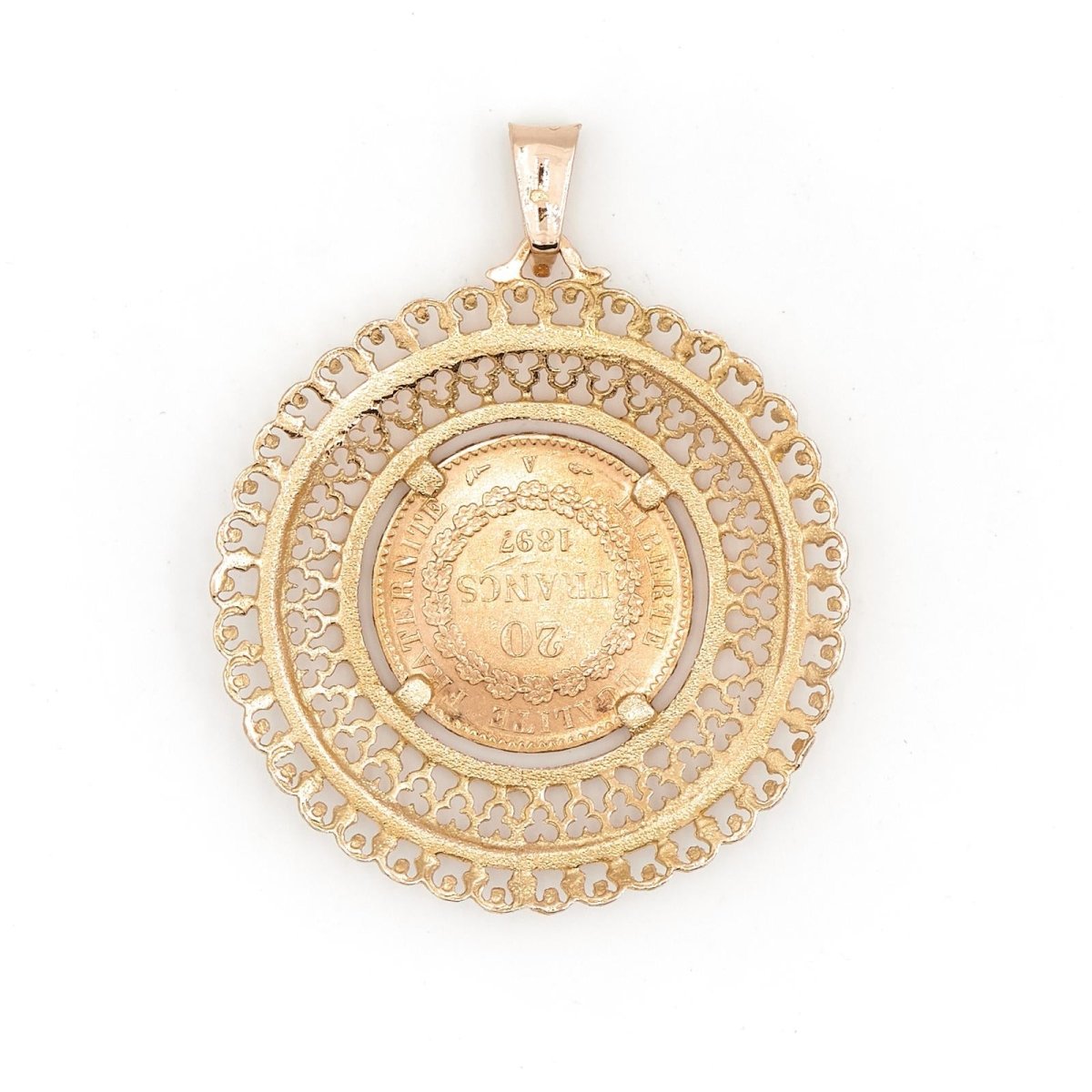 Pendentif pièce de monnaie en or jaune - Castafiore