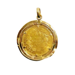 Pendentif Pièce Napoléon III en or jaune - Castafiore