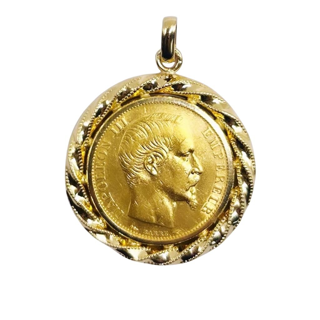 Pendentif Pièce Napoléon III en or jaune - Castafiore