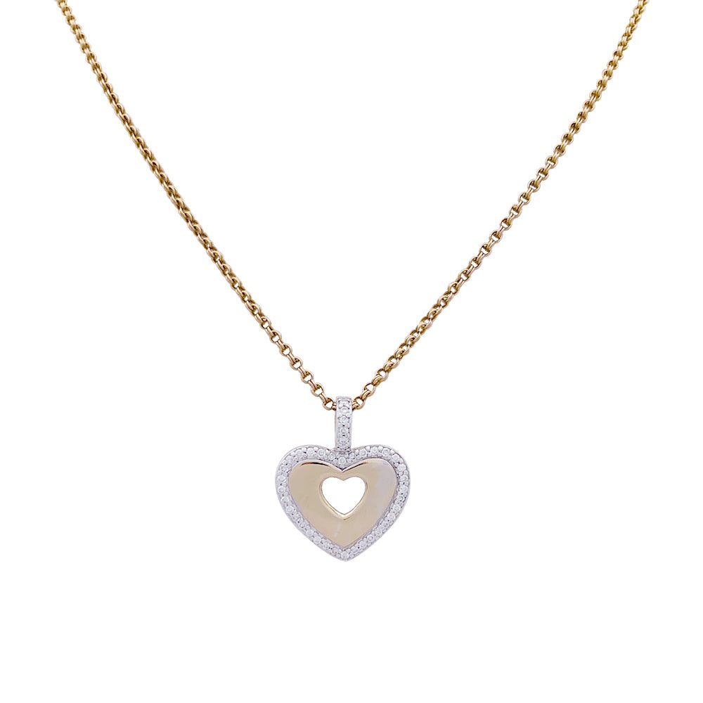 Pendentif Poiray, "Coeur secret", or jaune, or blanc et diamants. - Castafiore