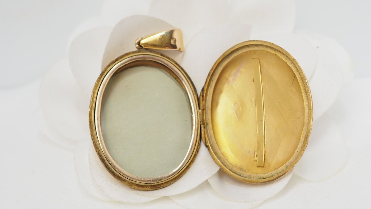 Pendentif Porte Photo Email et Perle - Castafiore