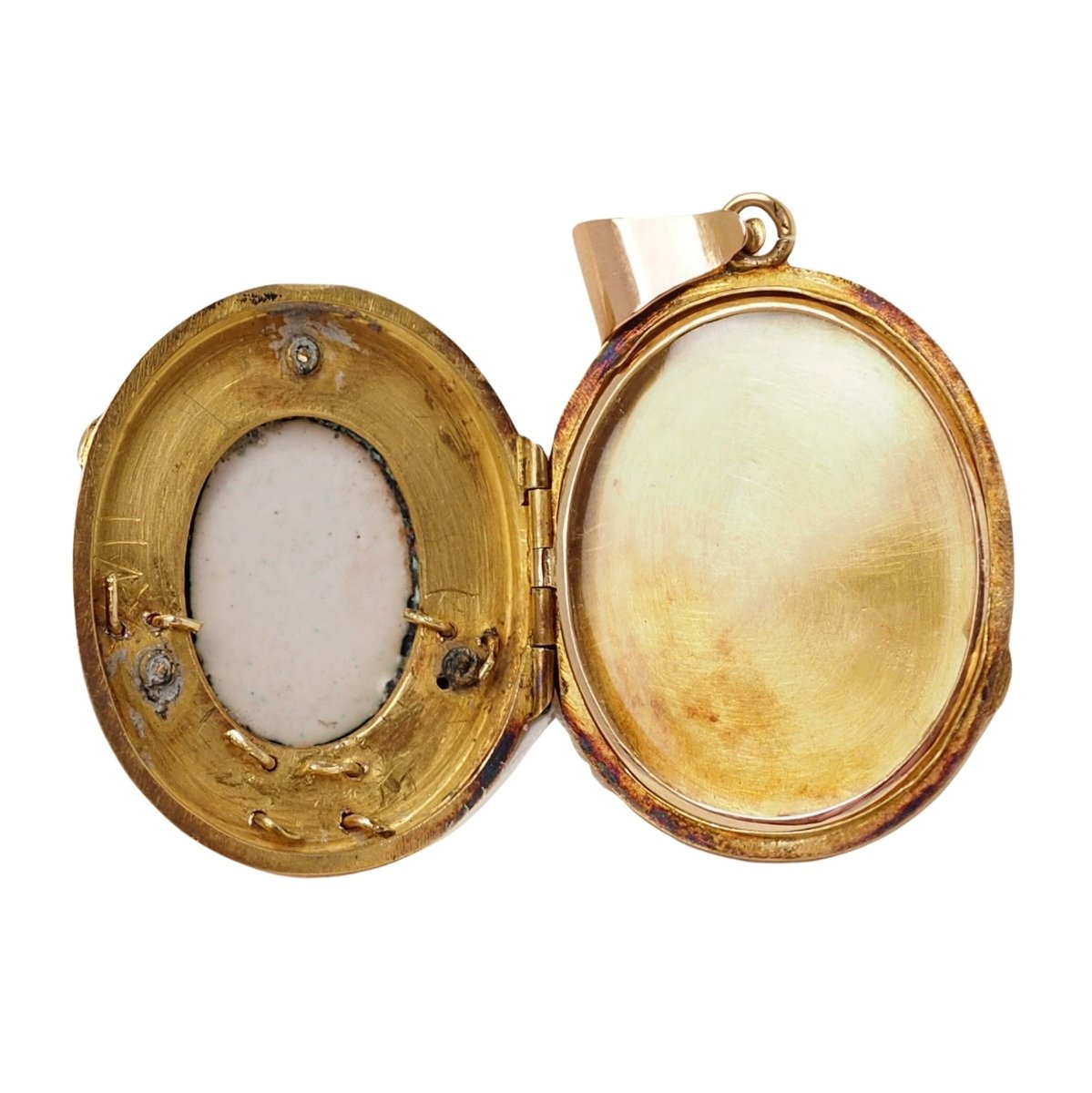 Pendentif Porte Photo Flutiste Porcelaine De Limoge Et Perles