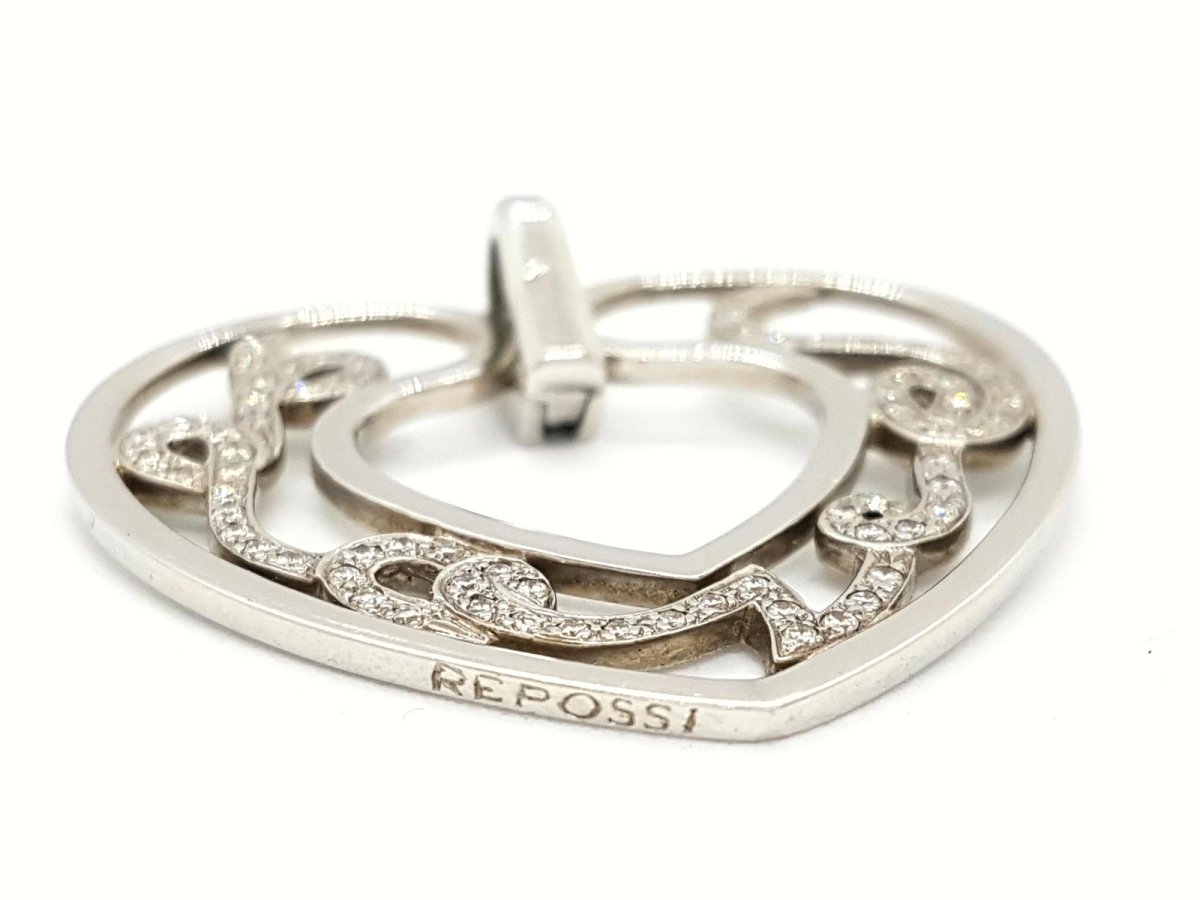 Pendentif REPOSSI "Love" en or blanc et diamants - Castafiore