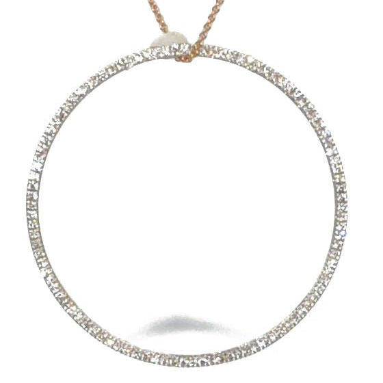 Pendentif signé Ginette NY en or rose avec un cercle en diamant - Castafiore