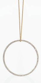 Pendentif signé Ginette NY en or rose avec un cercle en diamant - Castafiore