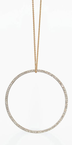 Pendentif signé Ginette NY en or rose avec un cercle en diamant - Castafiore