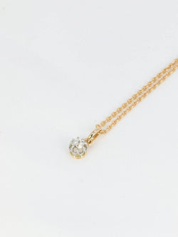 Pendentif solitaire ancien en or, argent et diamant taille ancienne 0.2 ct - Castafiore