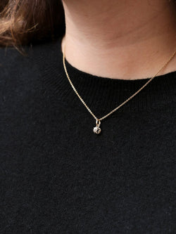 Pendentif solitaire ancien en or, argent et diamant taille ancienne 0.2 ct - Castafiore