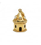 Pendentif tourelle en or jaune et perles - Castafiore