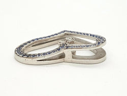 Pendentif VAN DER BAUWEDE coeur en argent, saphirs et diamants - Castafiore