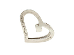 Pendentif VAN DER BAUWEDE coeur en argent, saphirs et diamants - Castafiore