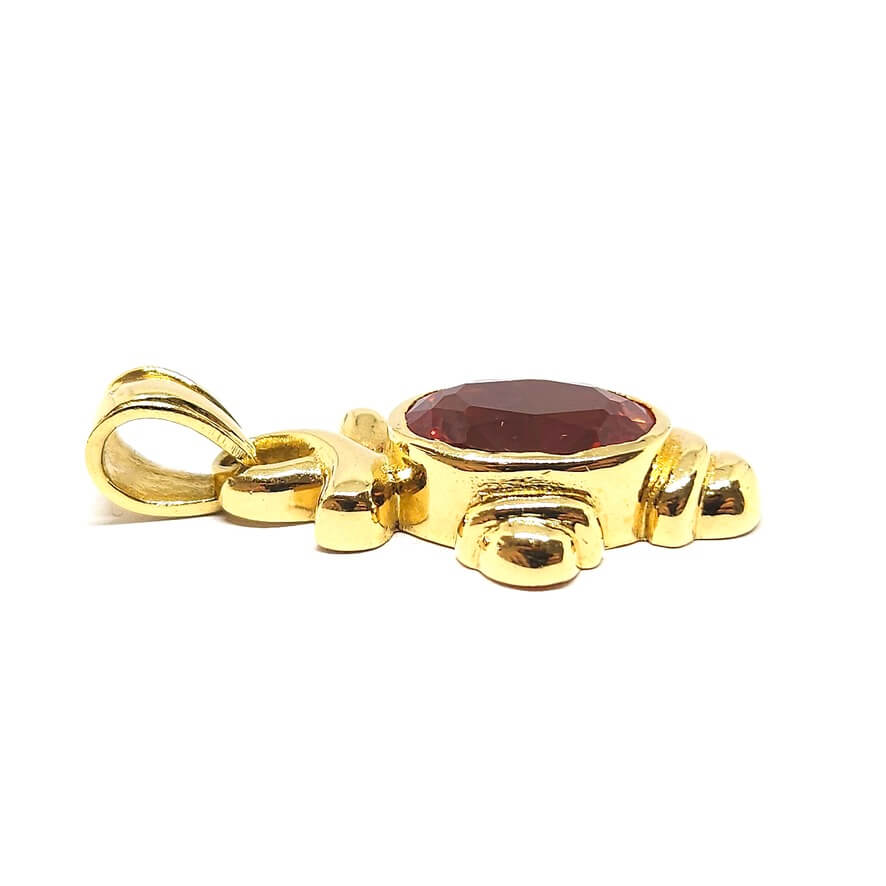 Pendentif vintage citrine or jaune 18 carats - Castafiore