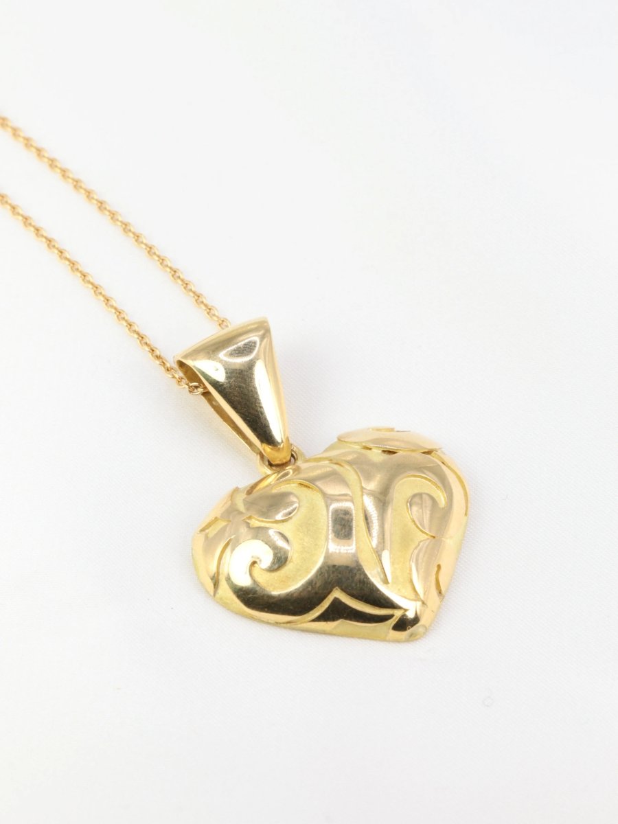Pendentif vintage coeur en or jaune - Castafiore