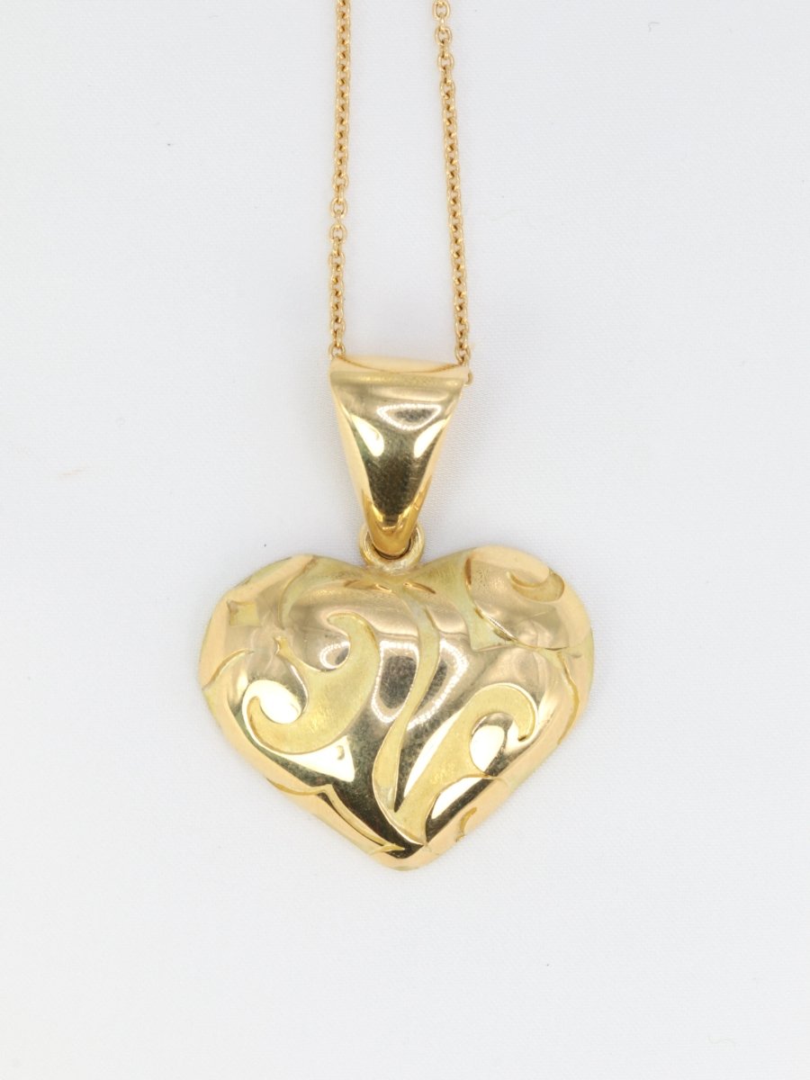 Pendentif vintage coeur en or jaune - Castafiore